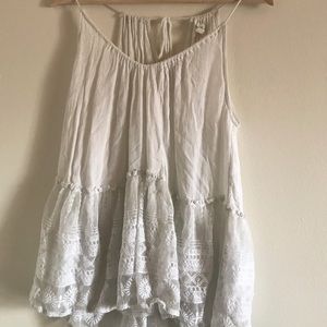 Anthropologie Lace White Tank